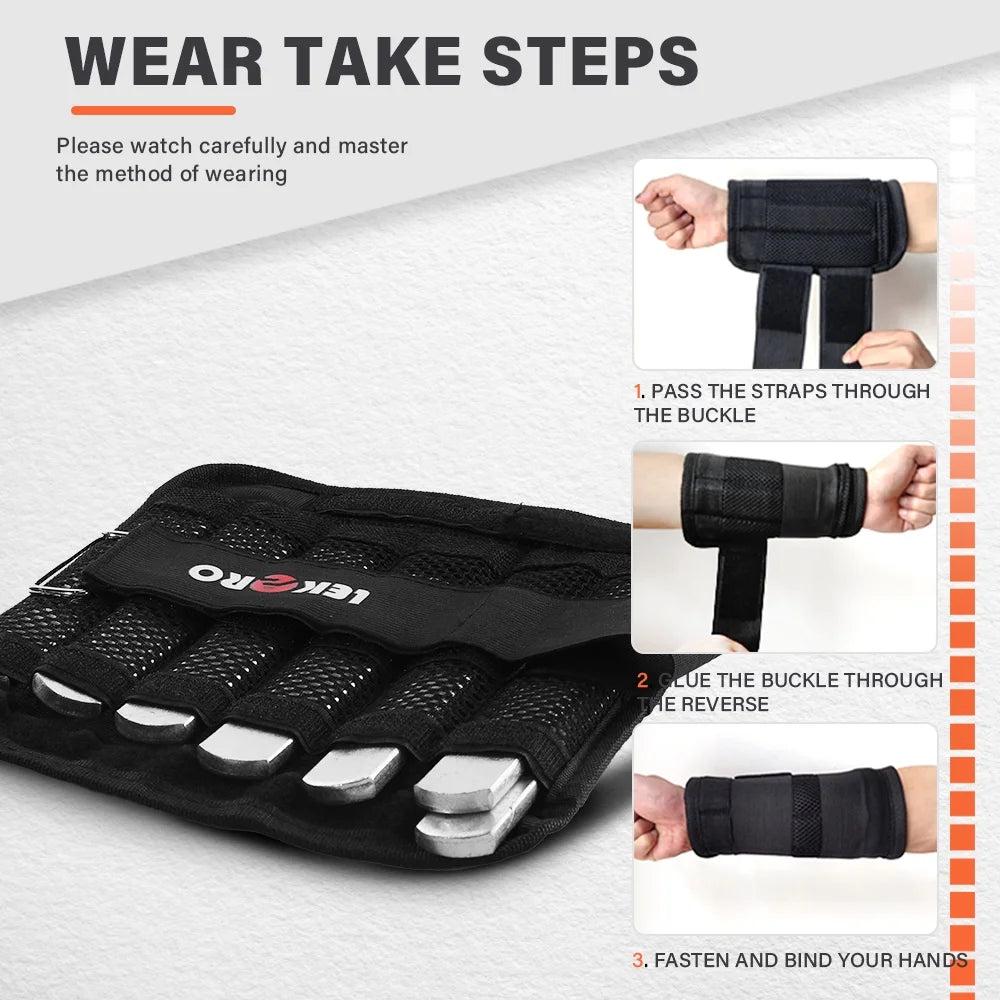 Wrist Arm Weights, Adjustable Wrist Weights, Removable Wrist Ankle Weights for Men Women, for Fitness, Walking, Jogging, Workout, Running, 1Pair 2 Pack