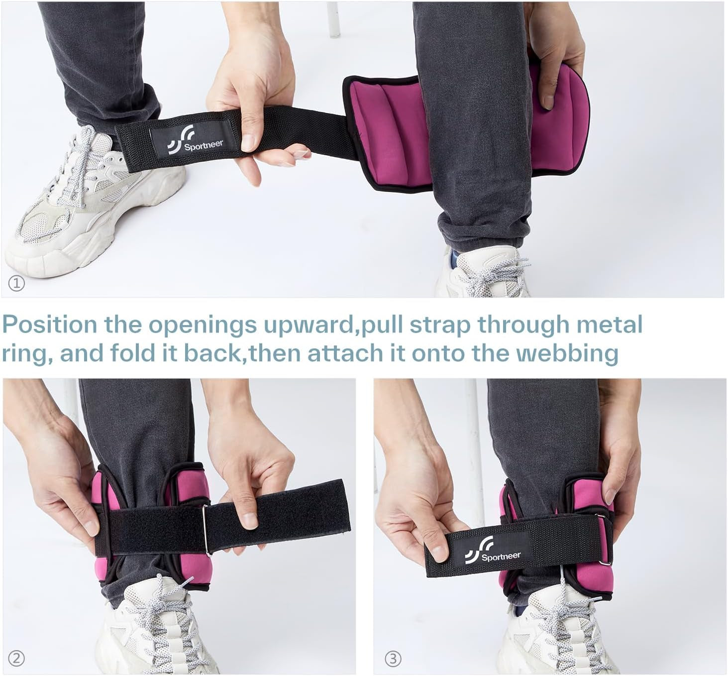 Adjustable Ankle Weights - 7 lbs/Pair for Strength Training, Yoga, Walking, Running, Aerobics, and Physical Therapy with Secure Straps for Men and Women