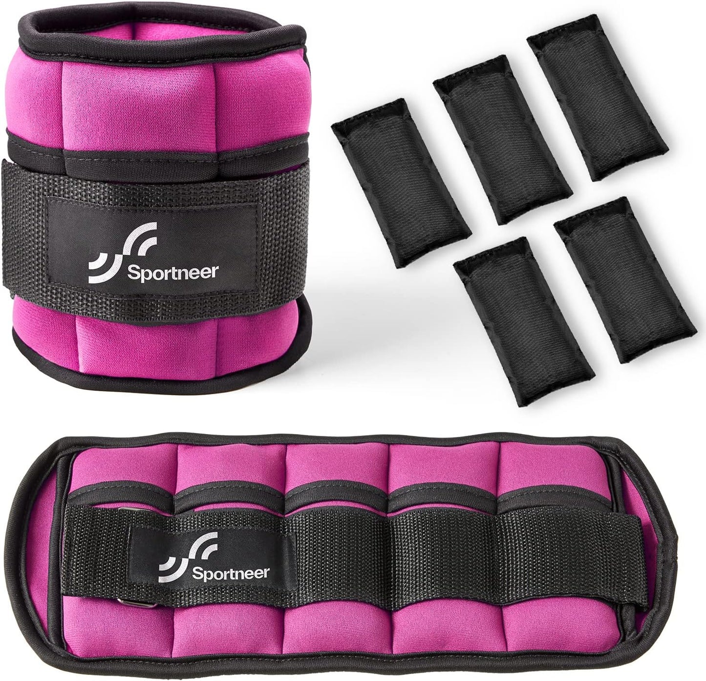 Adjustable Ankle Weights - 7 lbs/Pair for Strength Training, Yoga, Walking, Running, Aerobics, and Physical Therapy with Secure Straps for Men and Women