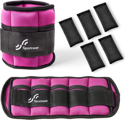 Adjustable Ankle Weights - 7 lbs/Pair for Strength Training, Yoga, Walking, Running, Aerobics, and Physical Therapy with Secure Straps for Men and Women