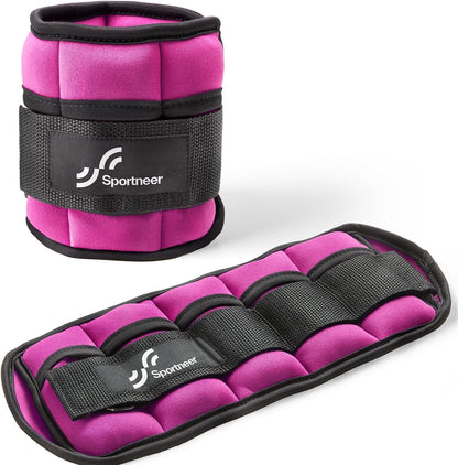 Adjustable Ankle Weights - 7 lbs/Pair for Strength Training, Yoga, Walking, Running, Aerobics, and Physical Therapy with Secure Straps for Men and Women