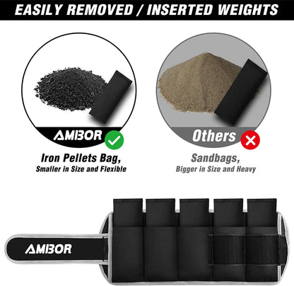 Adjustable Ankle Weights and Wrist Weights Set for Men and Women - Black